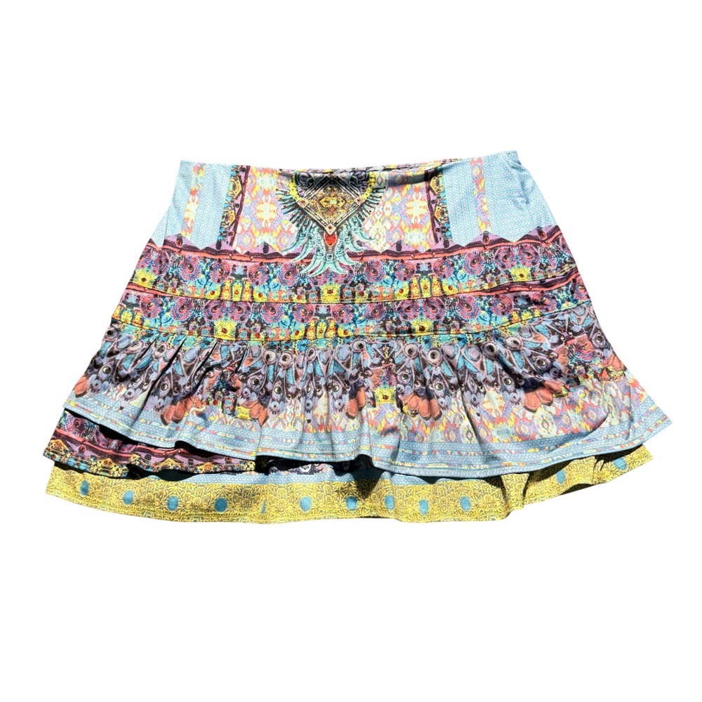Lucky in Love Athletic Skort Womens Size M Multicolor Excellent Tiered Ruffle